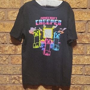Old Navy "Mincraft Creeper" Black Tee SIZE 10/12